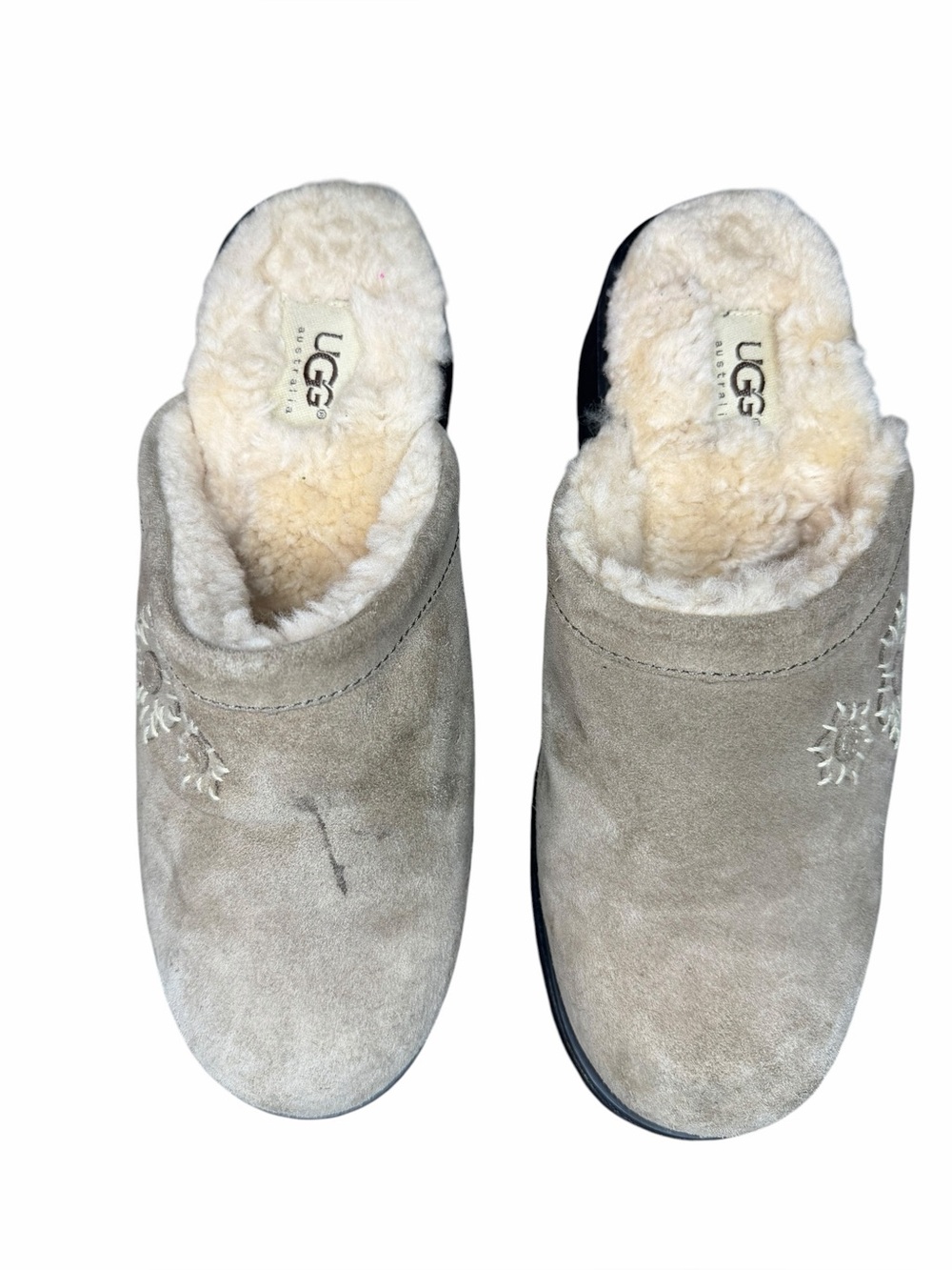 UGG Australia Suede Shearling Clogs / Mule Slippers Size 9 Cottagecore Cabincore